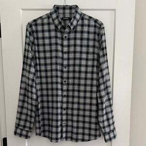Express Men's Checkered Black and White Shirt​​